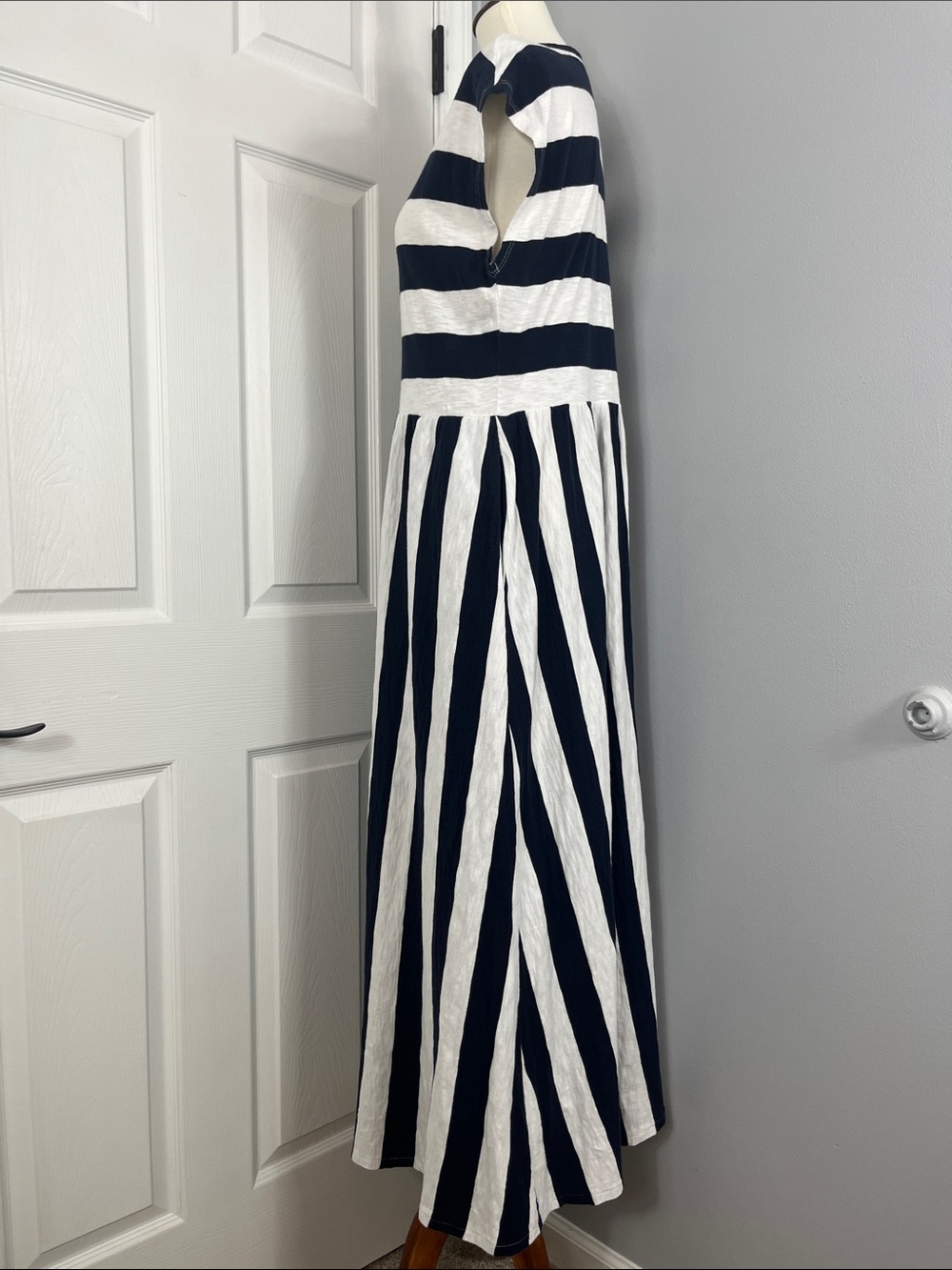 Boden Navy & White Striped Midi Dress - Picture 5 of 9